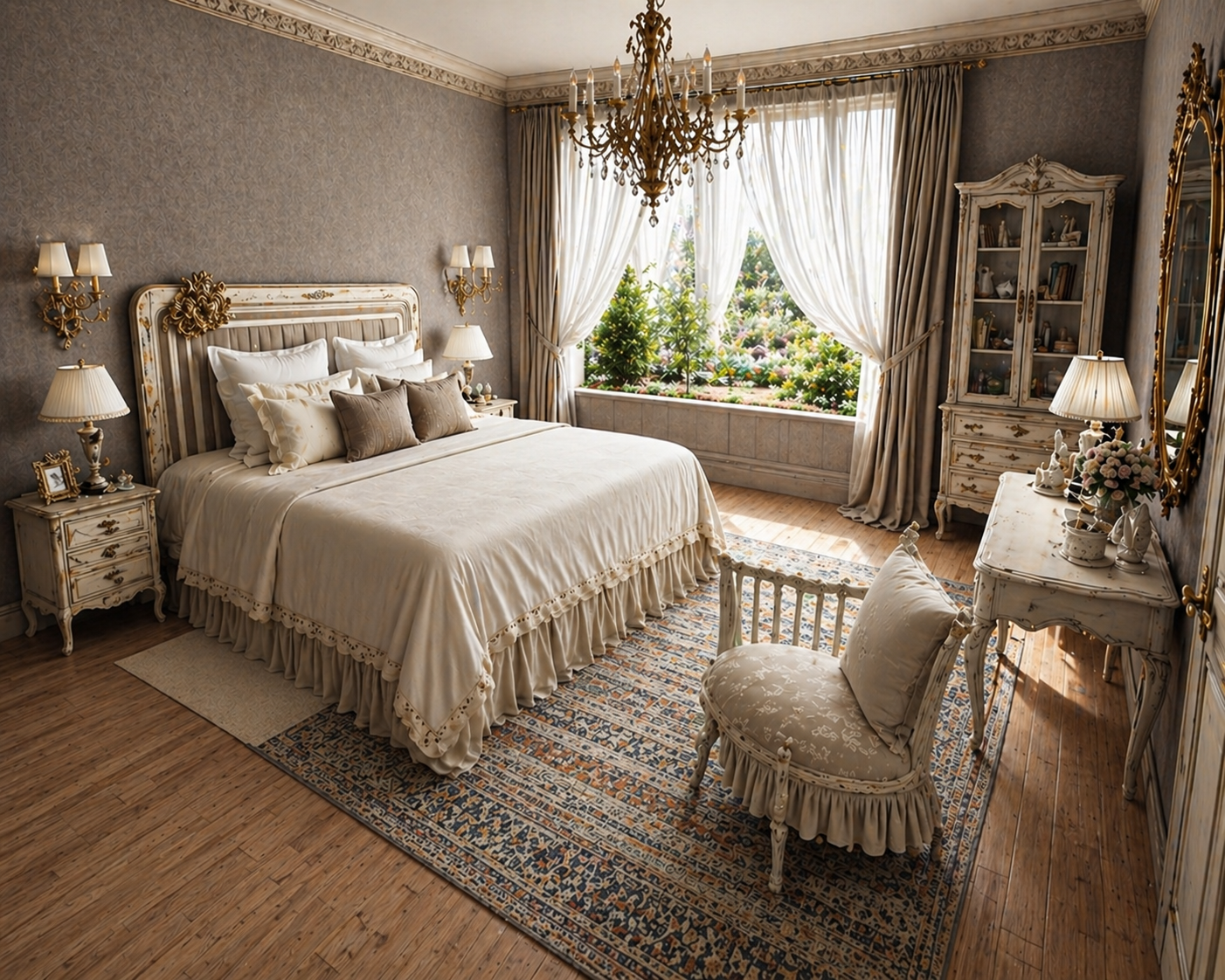 Elegantly designed bedroom interior — Re:Room residential project, New Delhi